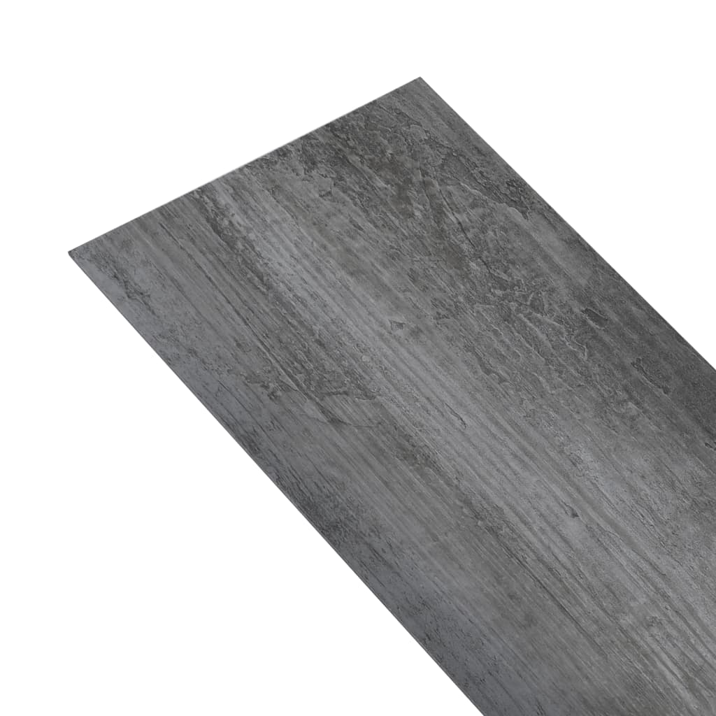 vidaXL PVC-golvbrädor 5,02 m² självhäftande 2 mm blank grå