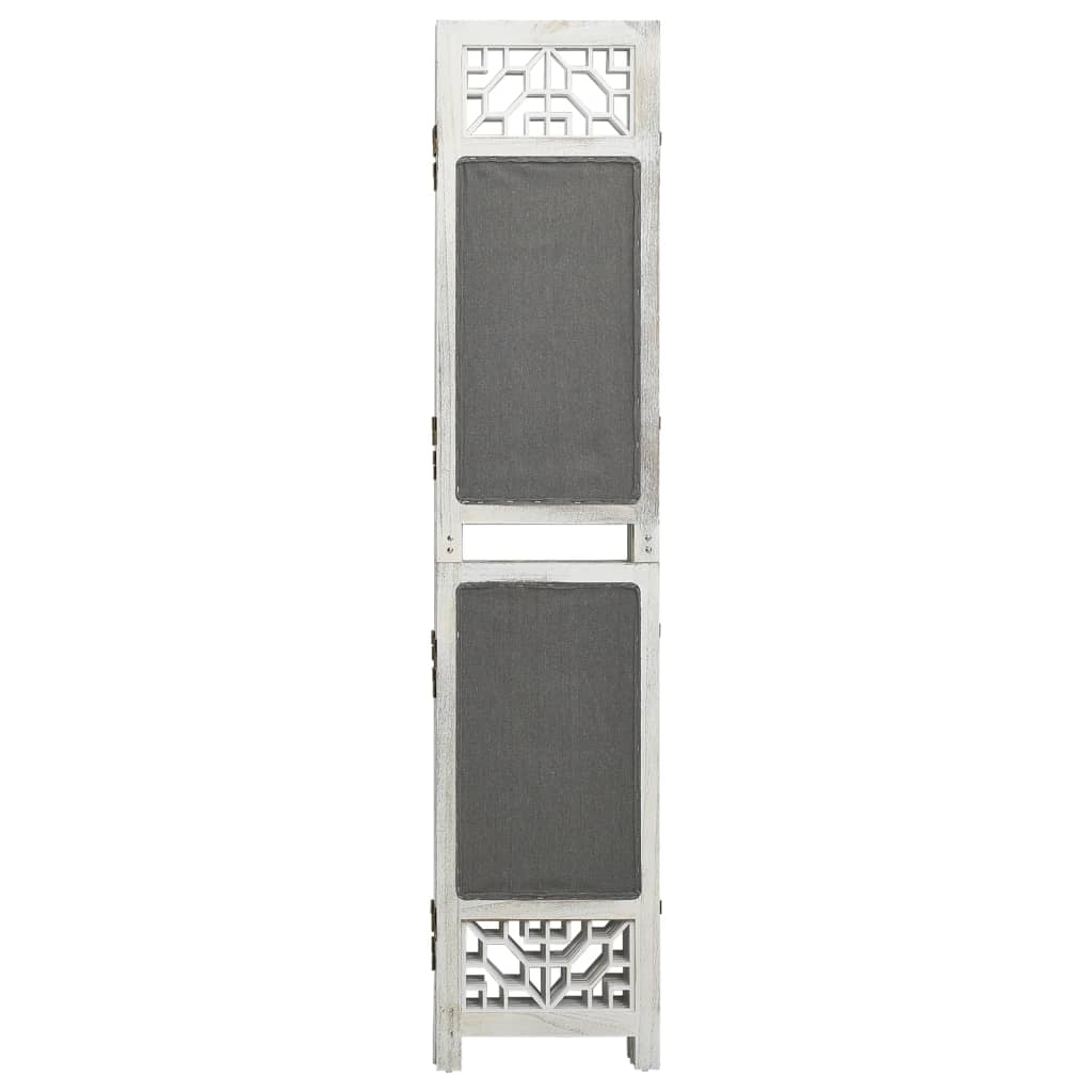 vidaXL Rumsavdelare 4 paneler grå 140x165 cm tyg