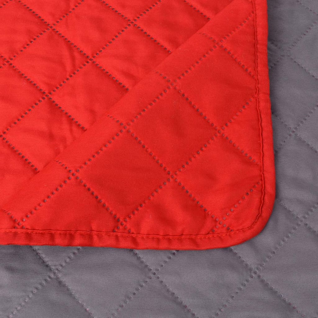 131557 vidaXL Double-sided Quilted Bedspread Red and Grey 230x260 cm