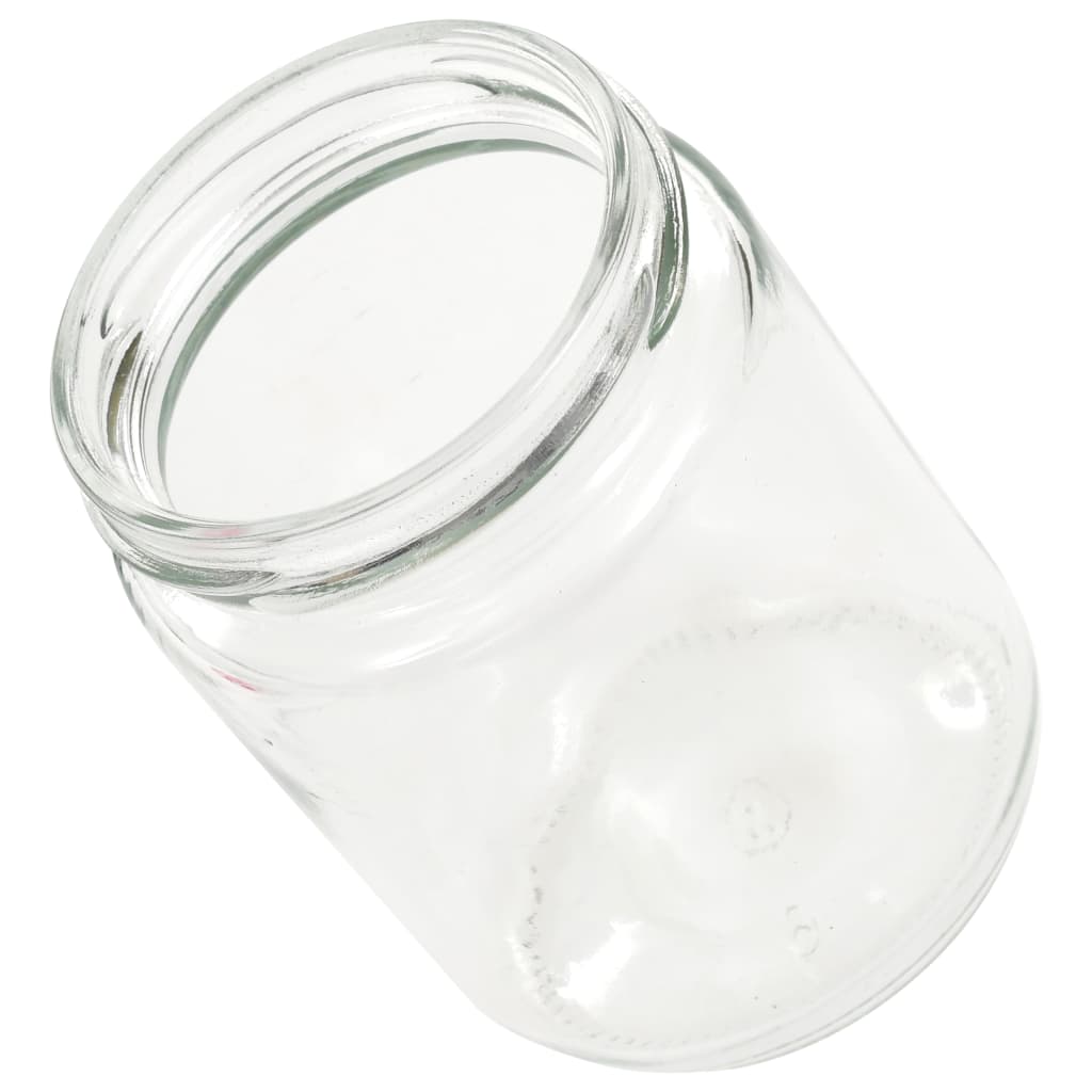 vidaXL Syltburkar i glas med vita och röda lock 96 st 230 ml