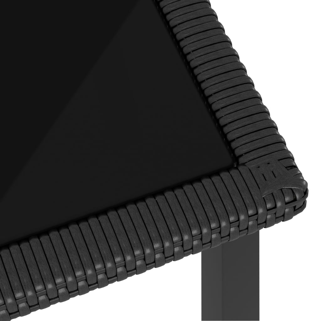 vidaXL Trädgårdsbord svart 70x70x73 cm konstrotting