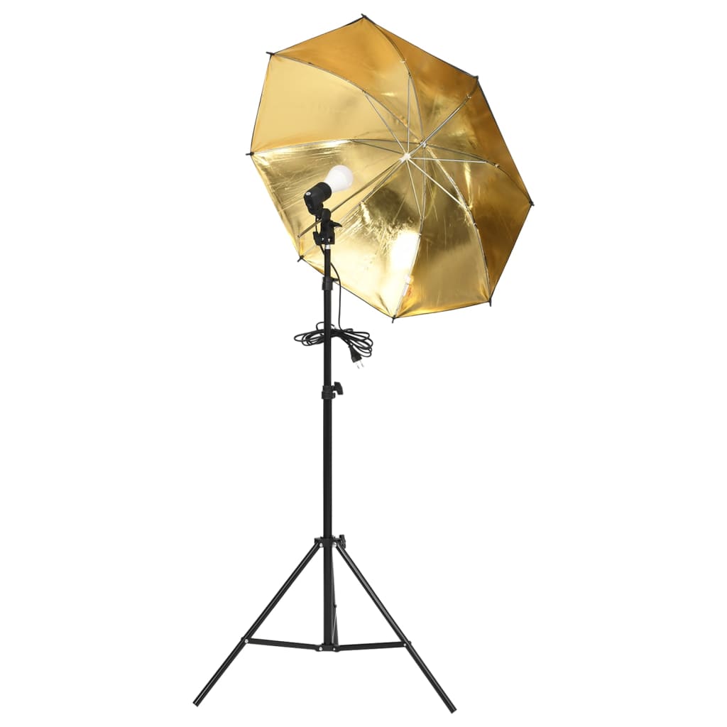 vidaXL Studiobelysningssats med softboxar och paraplyer 9 delar