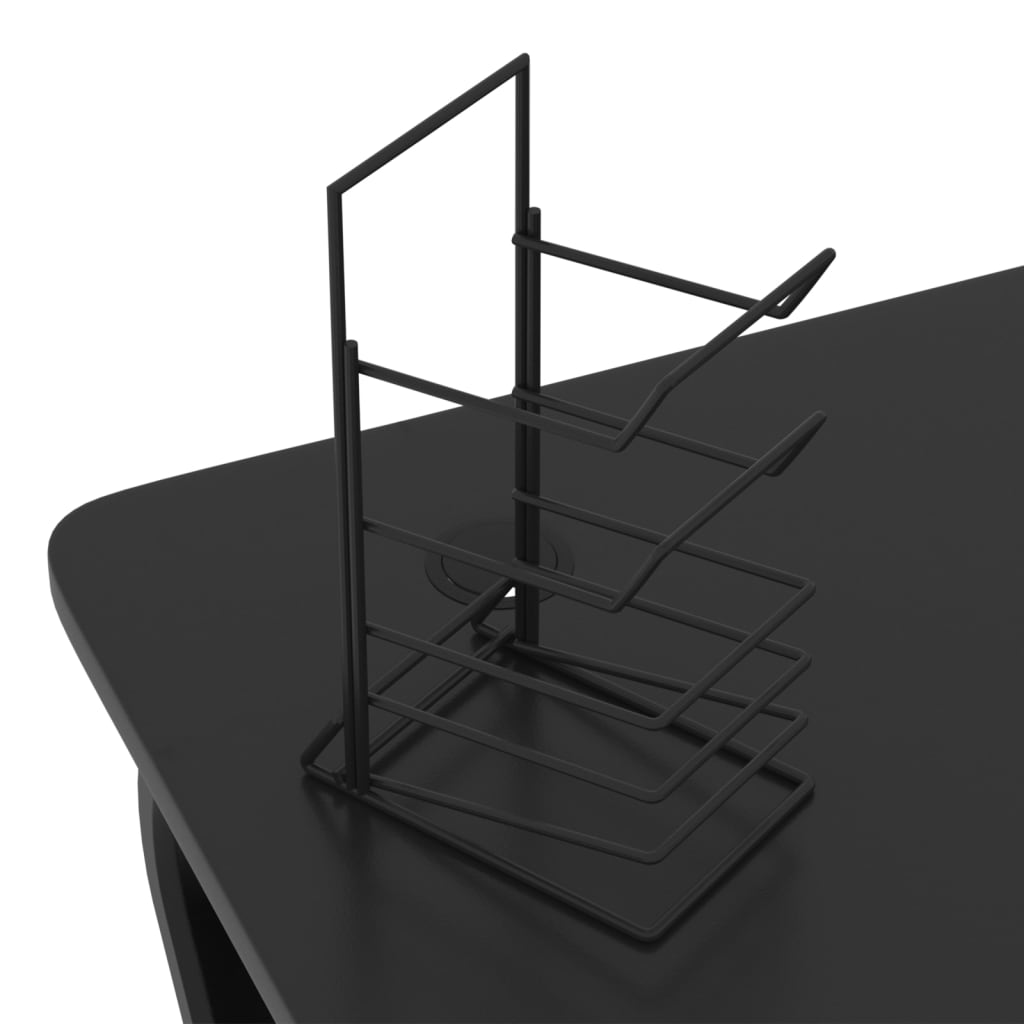 vidaXL Gamingskrivbord med ZZ-formade ben svart 110x60x75 cm