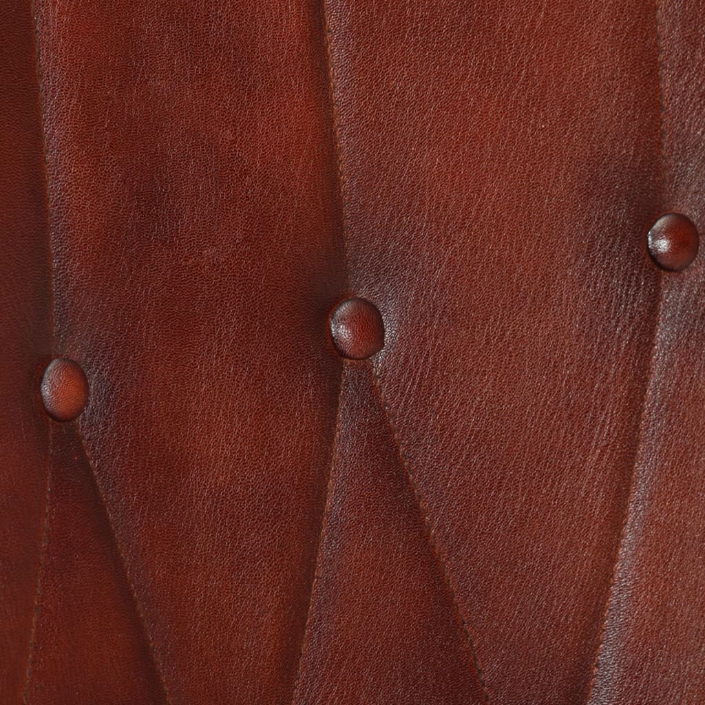 vidaXL Öronlappsfåtölj brun äkta läder