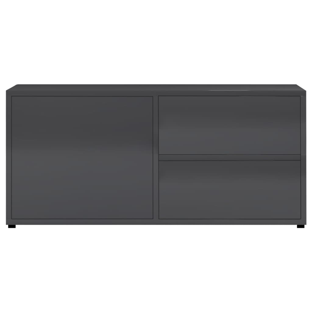 vidaXL TV-bänk grå högglans 80x34x36 cm konstruerat trä