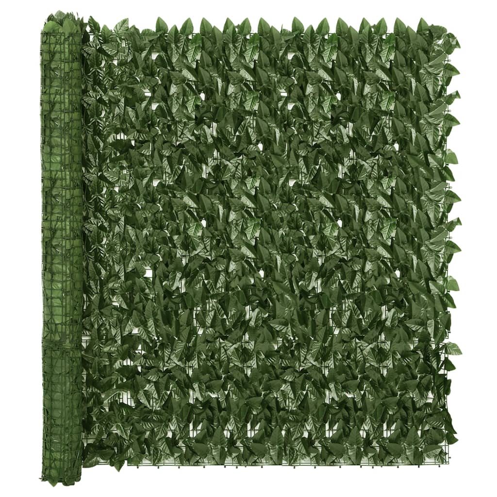vidaXL Balkongskärm mörkgröna blad 600x150 cm