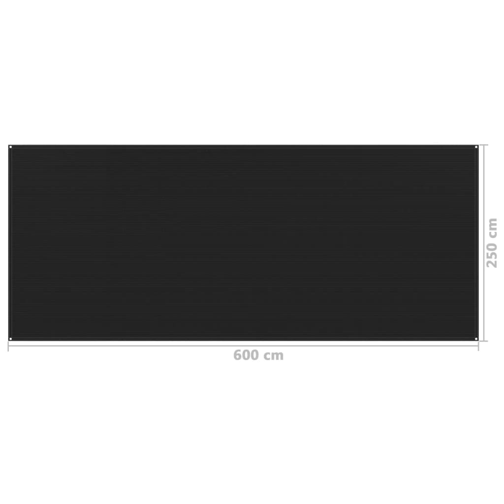 vidaXL Tältmatta 250x600 cm svart