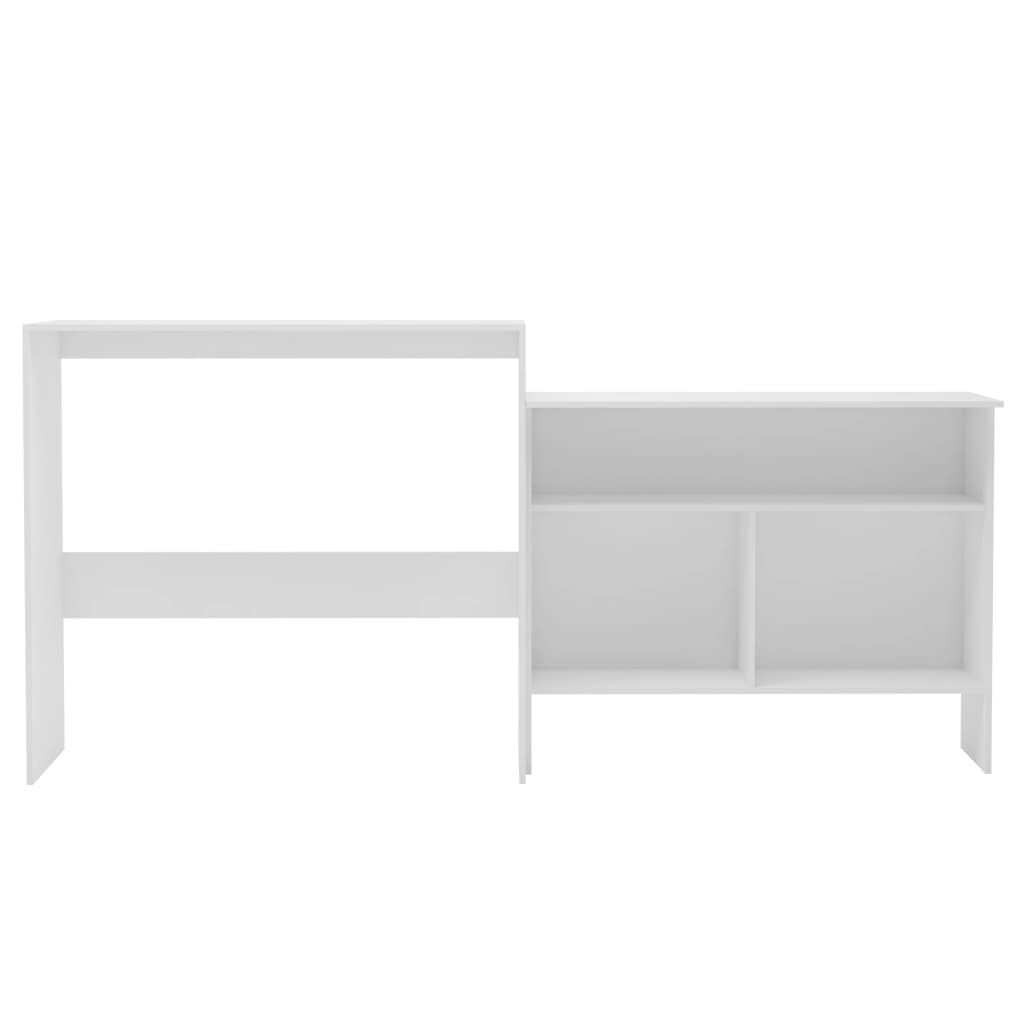 vidaXL Barbord med 2 bordsskivor vit 130x40x120 cm