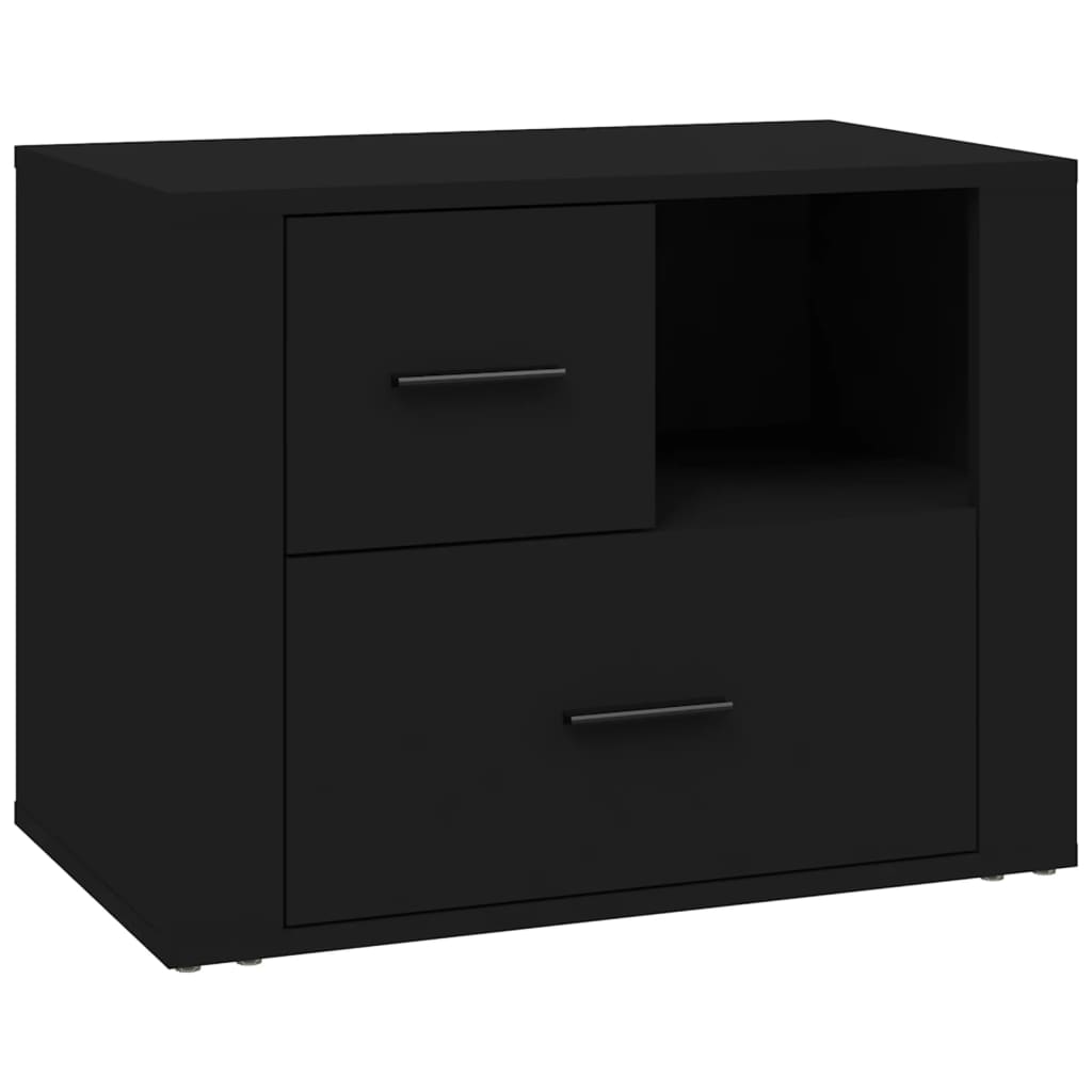 vidaXL Sängbord svart 60x36x45 cm konstruerat trä