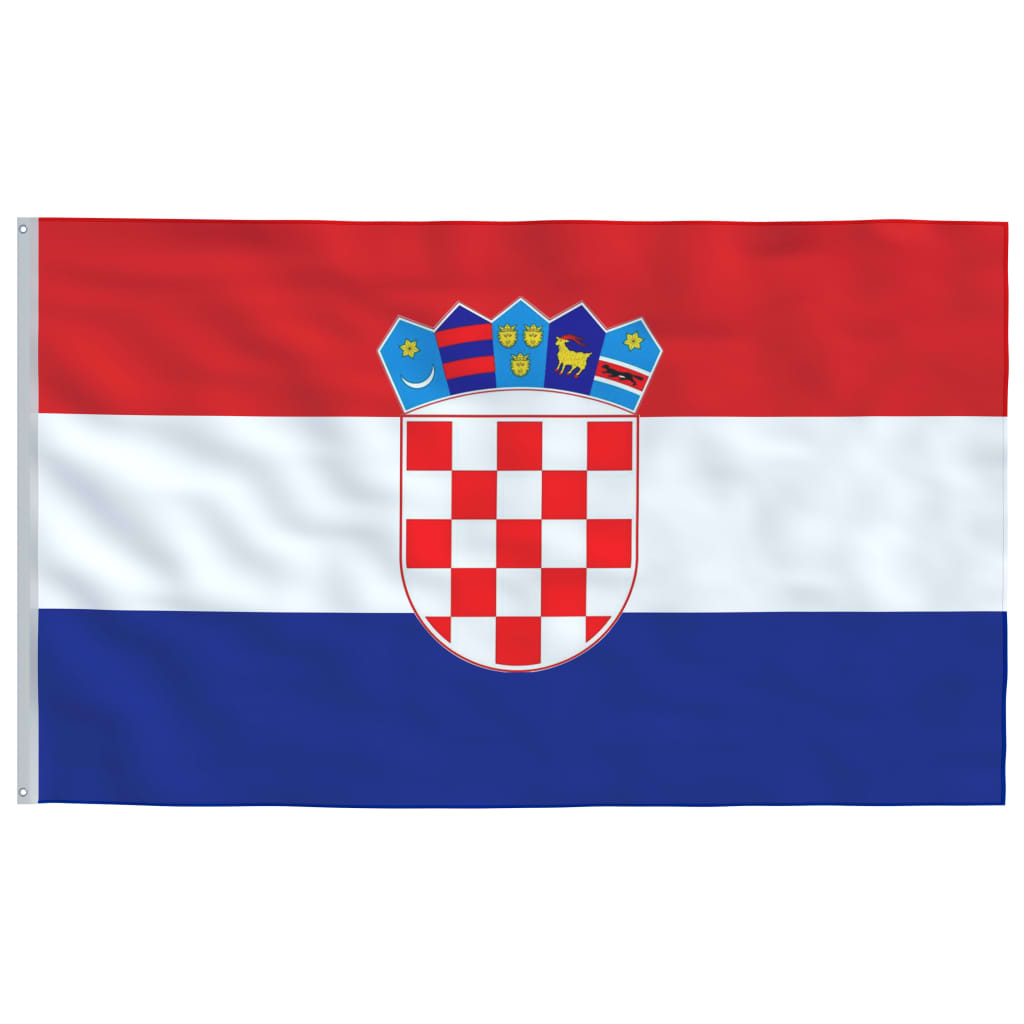 vidaXL Kroatiens flagga med flaggstång 6,23 m aluminium