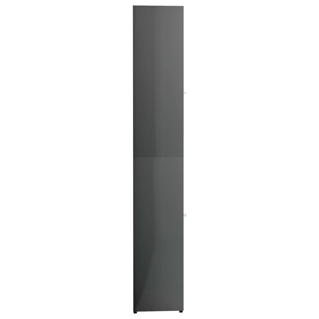 vidaXL Badrumsskåp grå högglans 30x30x183,5 cm spånskiva