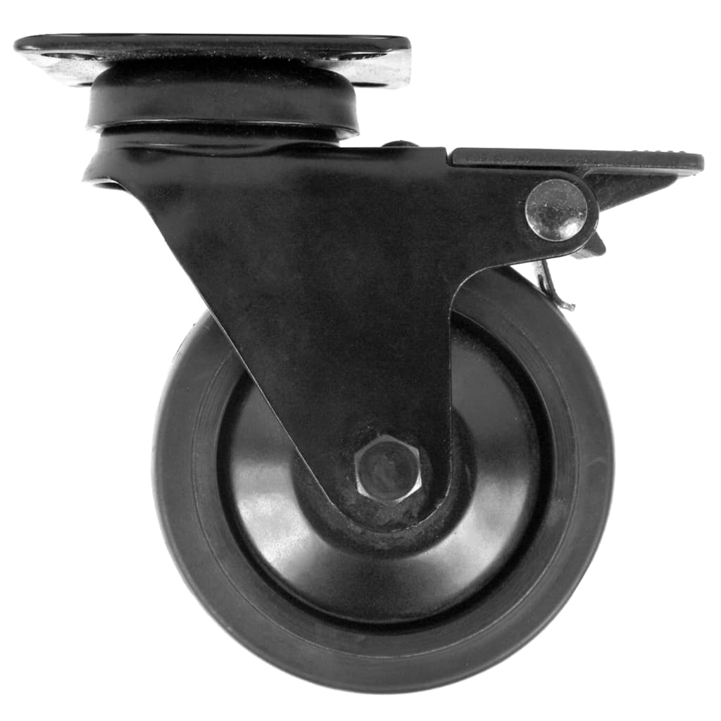 Mac Lean Länkhjul med broms 75 mm 4 st svart