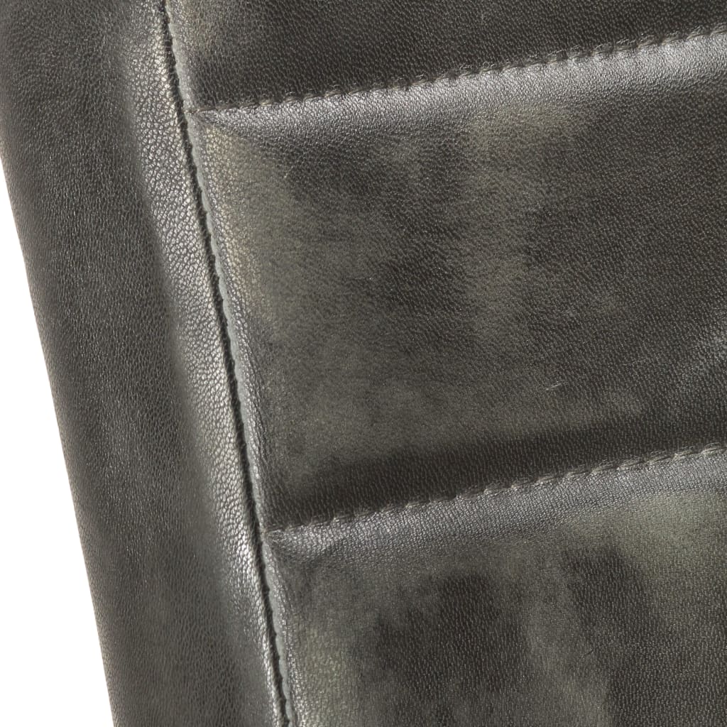 vidaXL Fribärande matstolar 6 st grå äkta läder