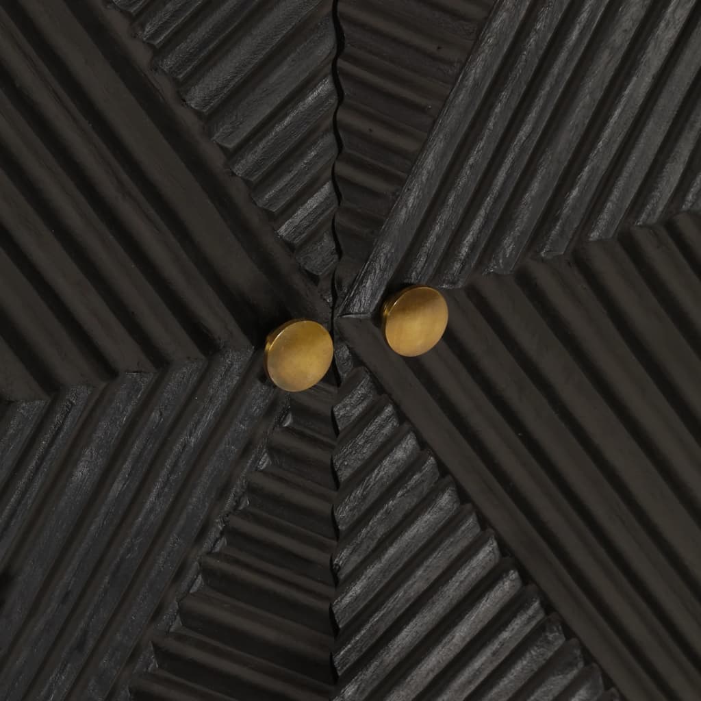 vidaXL Skänk svart 55x30x76 cm massivt mangoträ och järn