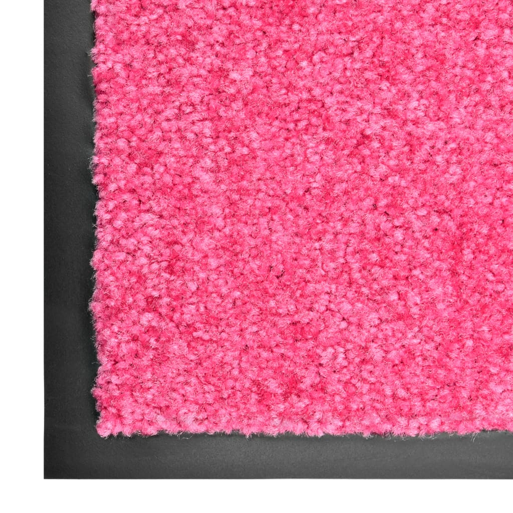 vidaXL Dörrmatta tvättbar rosa 60x90 cm