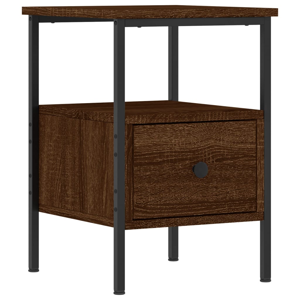 vidaXL Sängbord rökfärgad ek 34x36x50 cm konstruerat trä