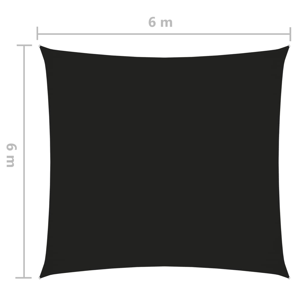 vidaXL Solsegel oxfordtyg fyrkantigt 6x6 m svart