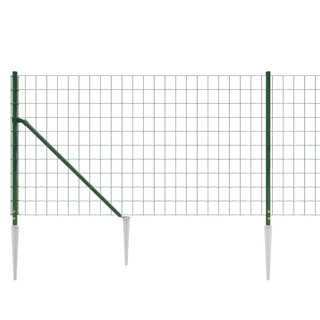 vidaXL Stängsel med markspett grön 0,8x25 m