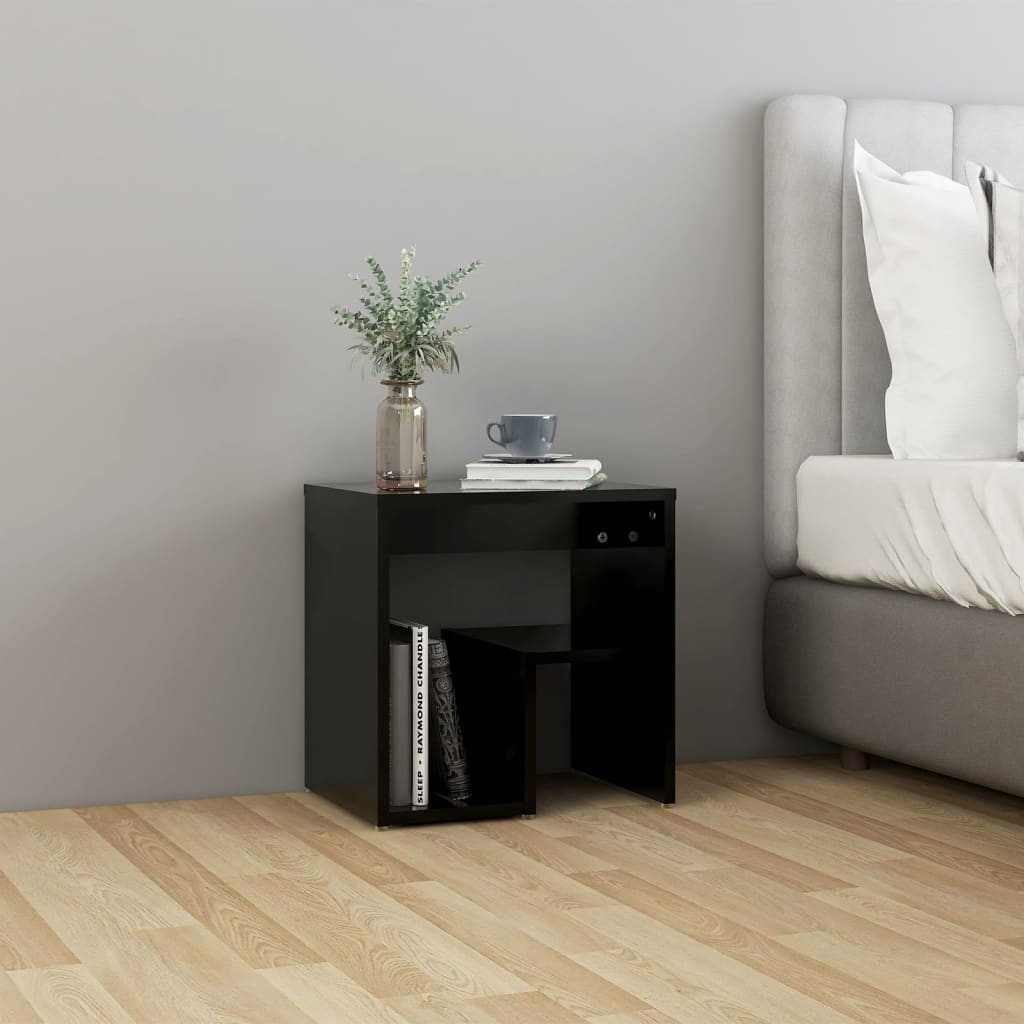vidaXL Sängbord 2 st svart 40x30x40 cm konstruerat trä