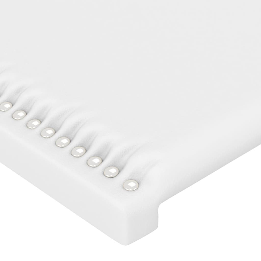 vidaXL Sängram med huvudgavel vit 100x200 cm konstläder