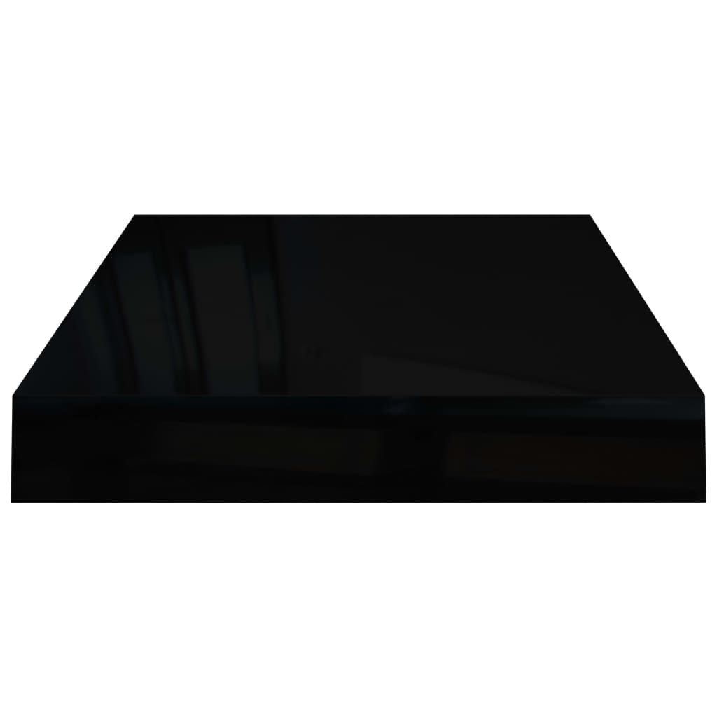 vidaXL Svävande vägghylla svart högglans 40x23x3,8 cm MDF