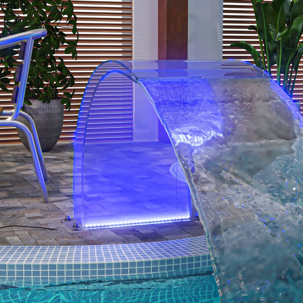 vidaXL Poolfontän med RGB LED akryl 50 cm