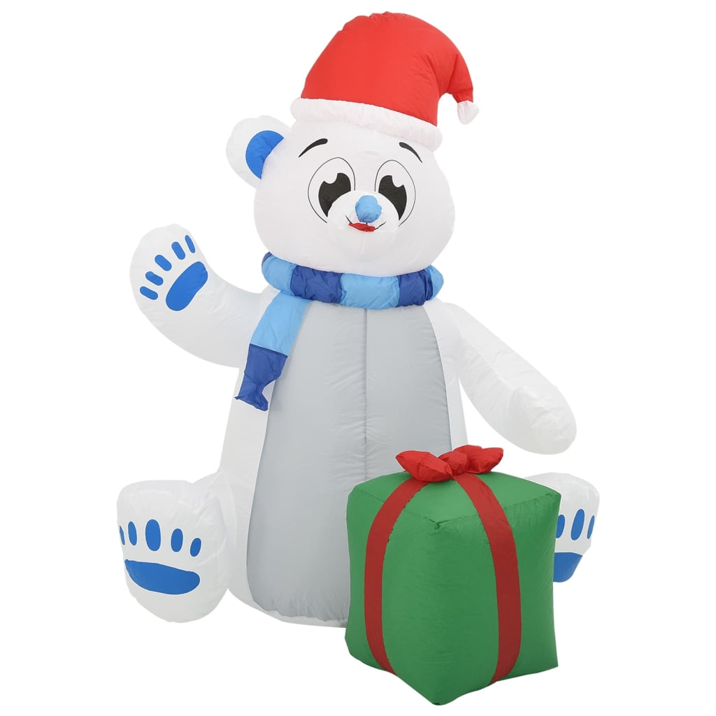 vidaXL Juldekoration uppblåsbar isbjörn LED inomhus och utomhus 1,8 m