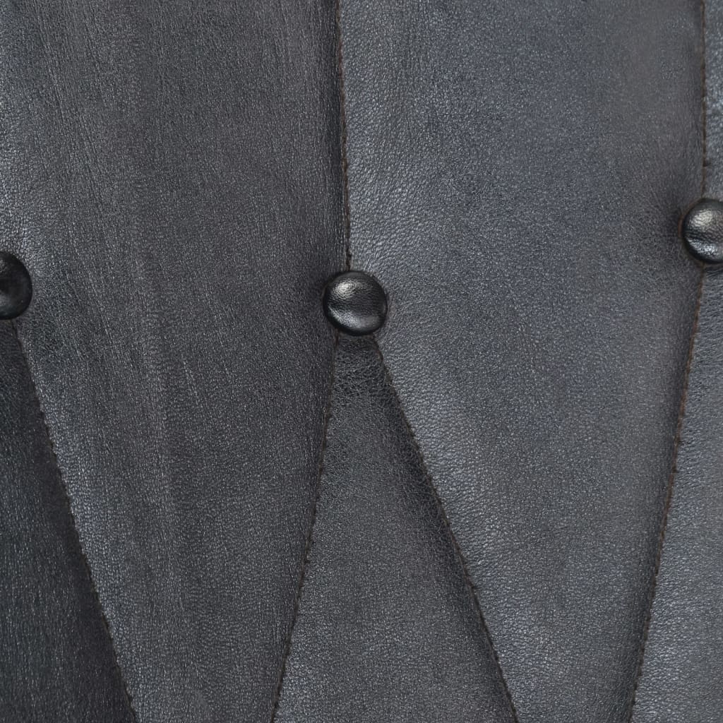 vidaXL Gungstol med fotpall grå äkta läder