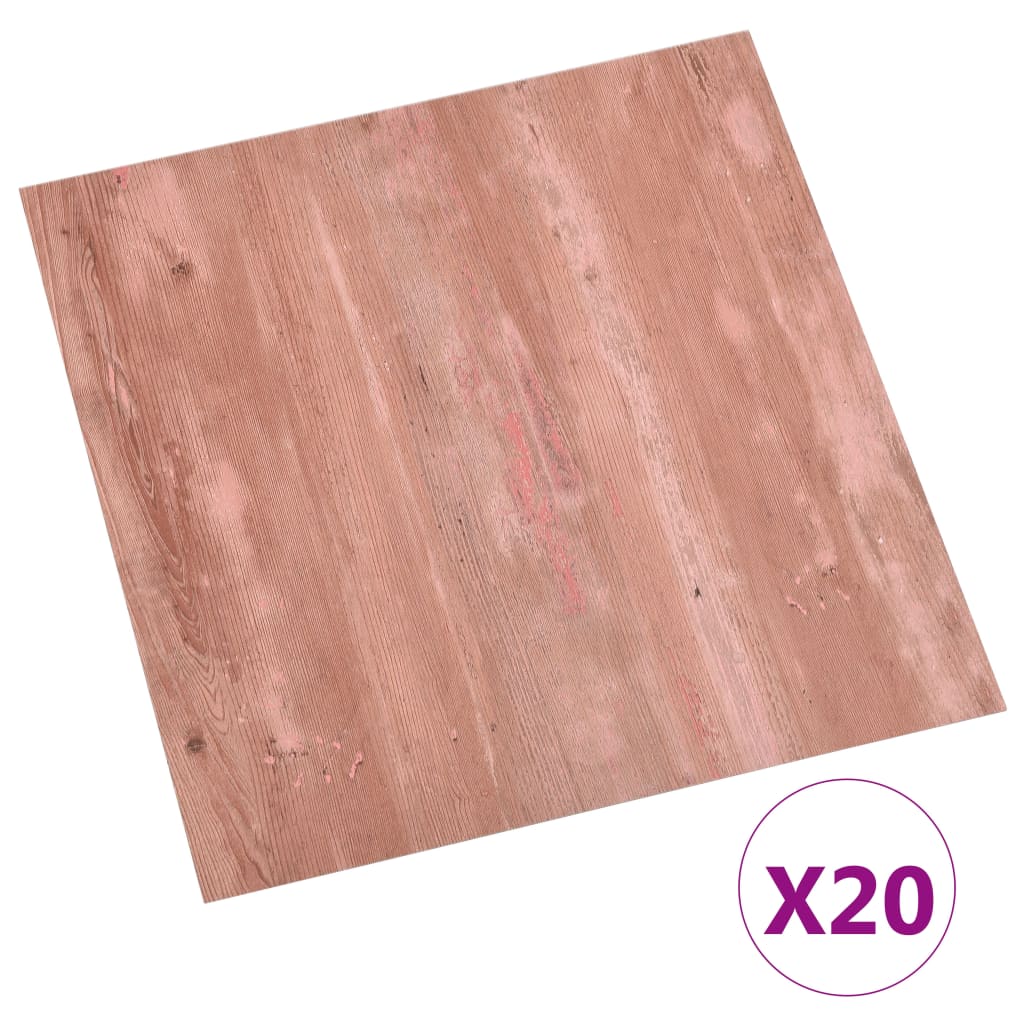vidaXL Självhäftande golvplankor 20 st PVC 1,86 m² röd