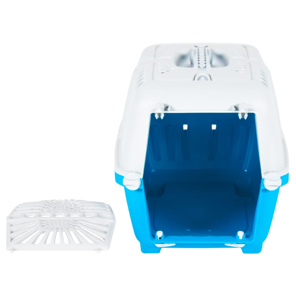 vidaXL Transportbur vit och blå 48x31,5x33cm polypropylen