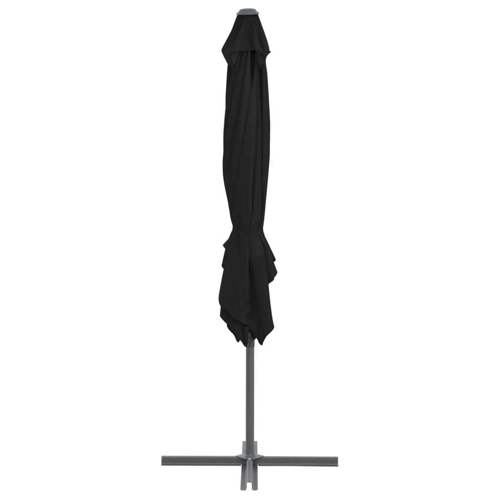 vidaXL Frihängande parasoll med stålstång svart 250x250 cm