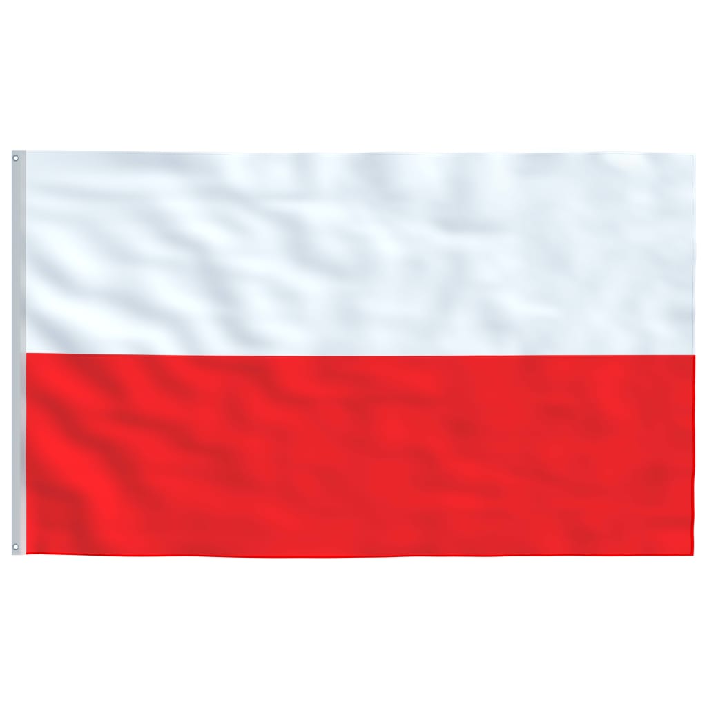 vidaXL Polens flagga och flaggstång 5,55 m aluminium