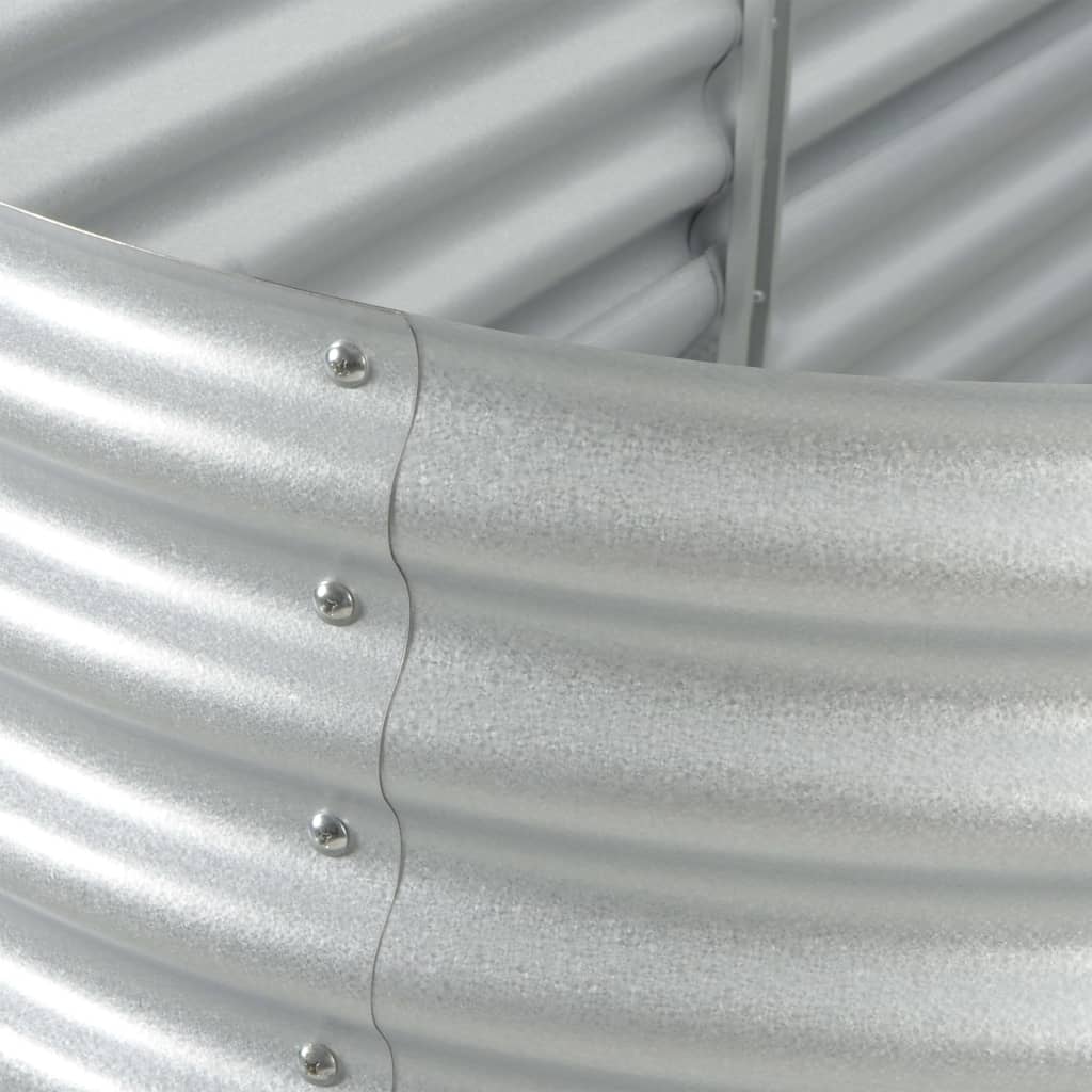 vidaXL Odlingslåda upphöjd galvaniserat stål 320x80x44 cm silver
