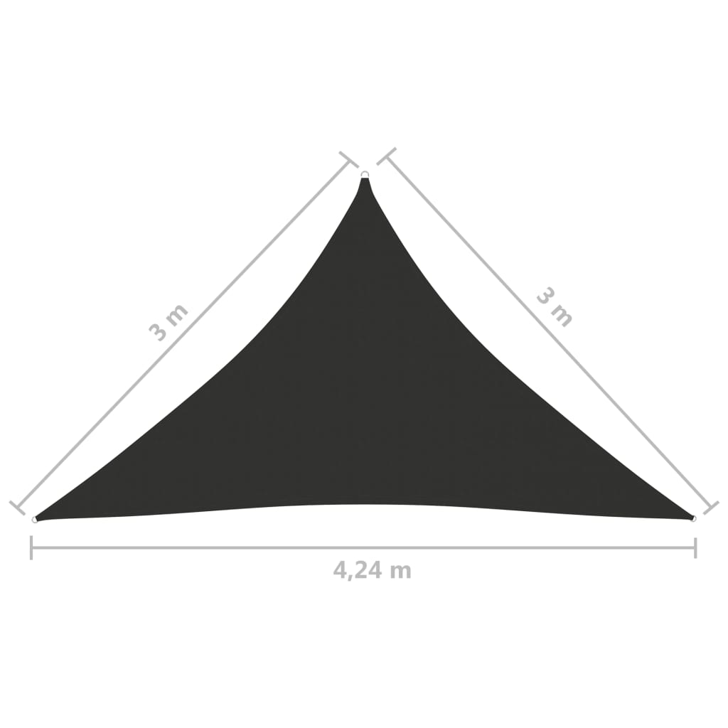 vidaXL Solsegel oxfordtyg trekantigt 3x3x4,24 m antracit