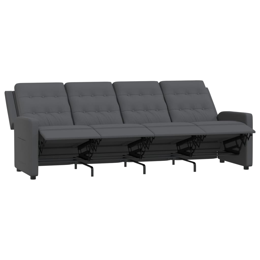 vidaXL 4-sits reclinerfåtölj mörkgrå tyg