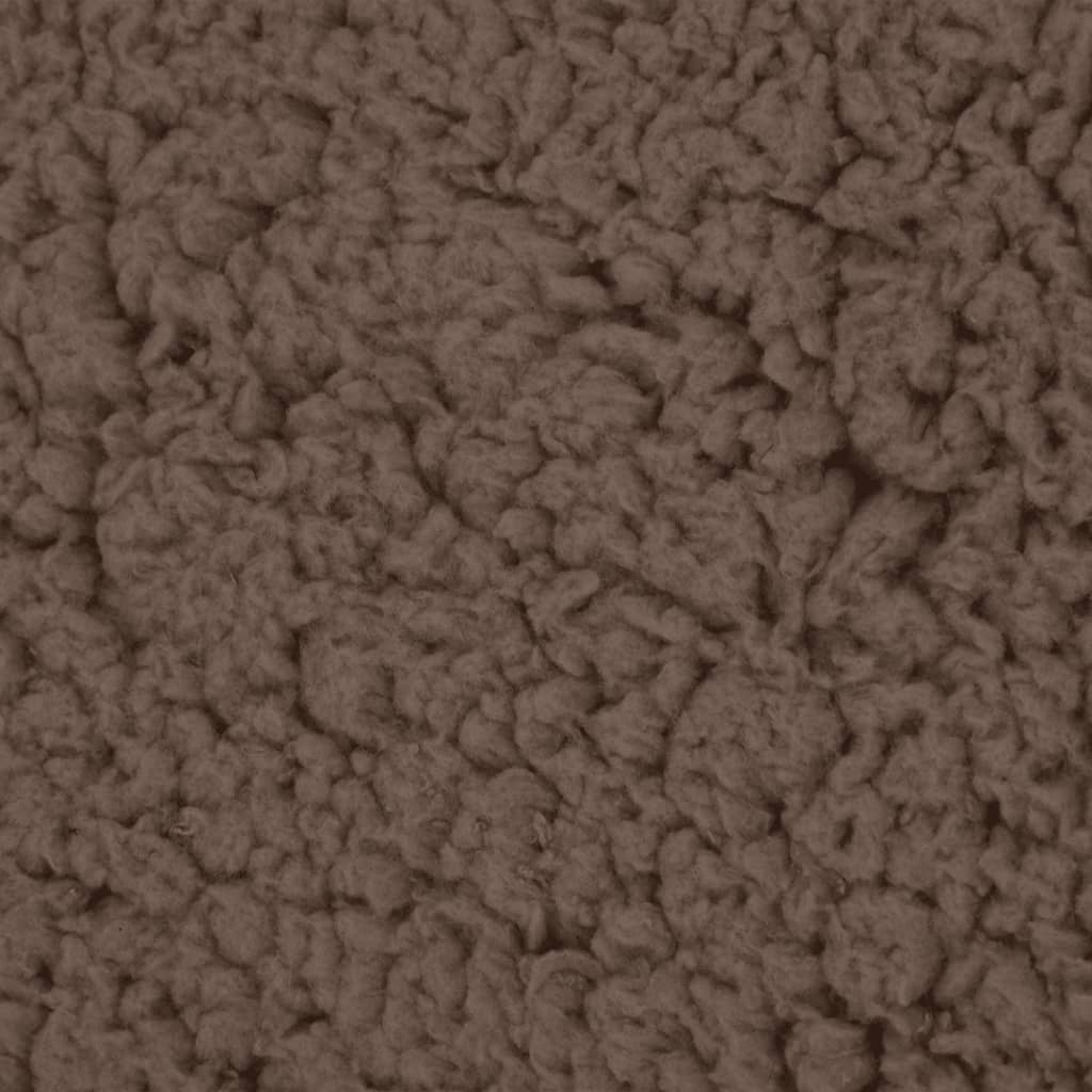 vidaXL Ergonomisk hundmadrass 75x53 cm linnelook fleece brun