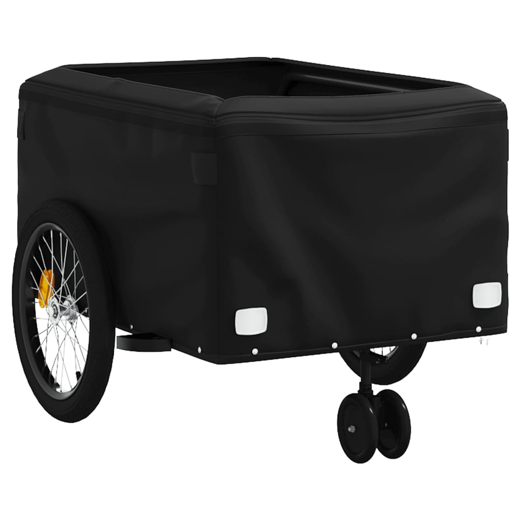 vidaXL Cykelvagn svart och röd 45 kg järn