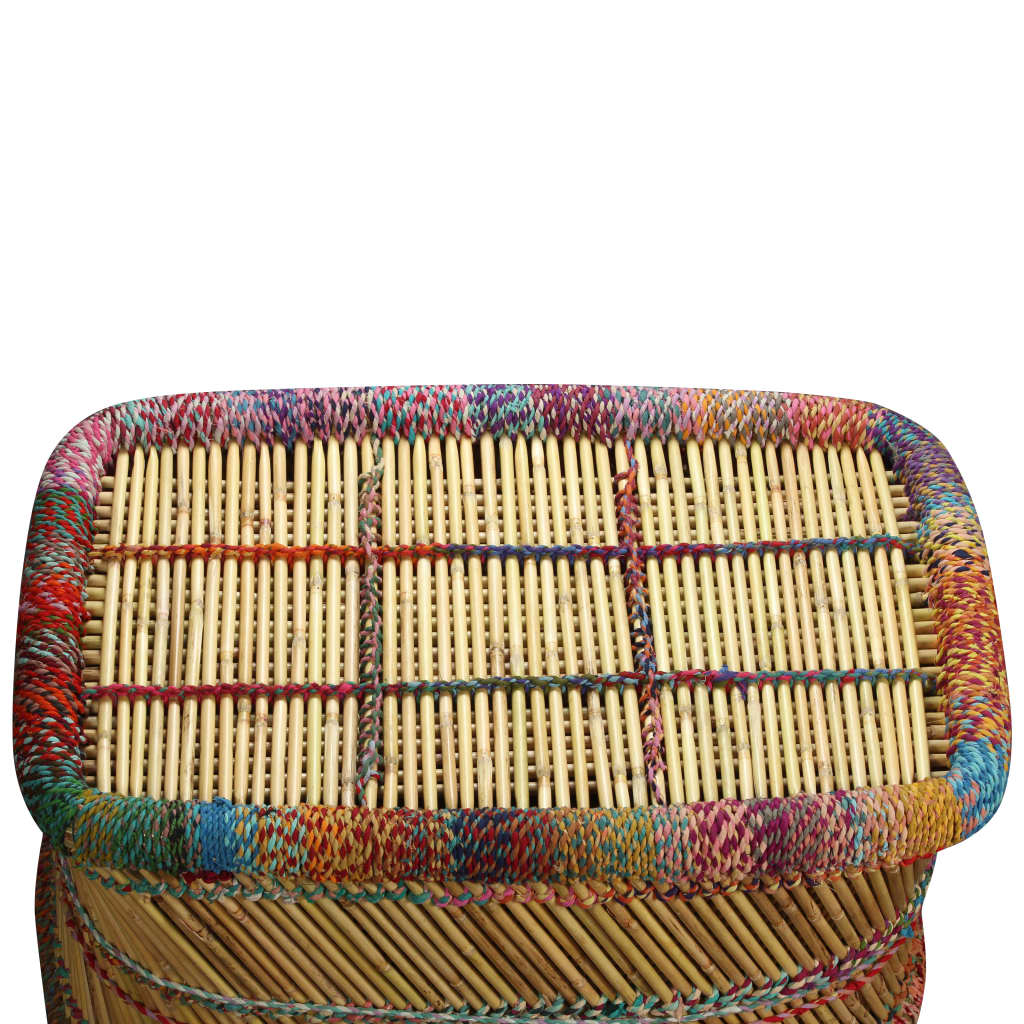 vidaXL Soffbord bambu med chindidetaljer flerfärgad