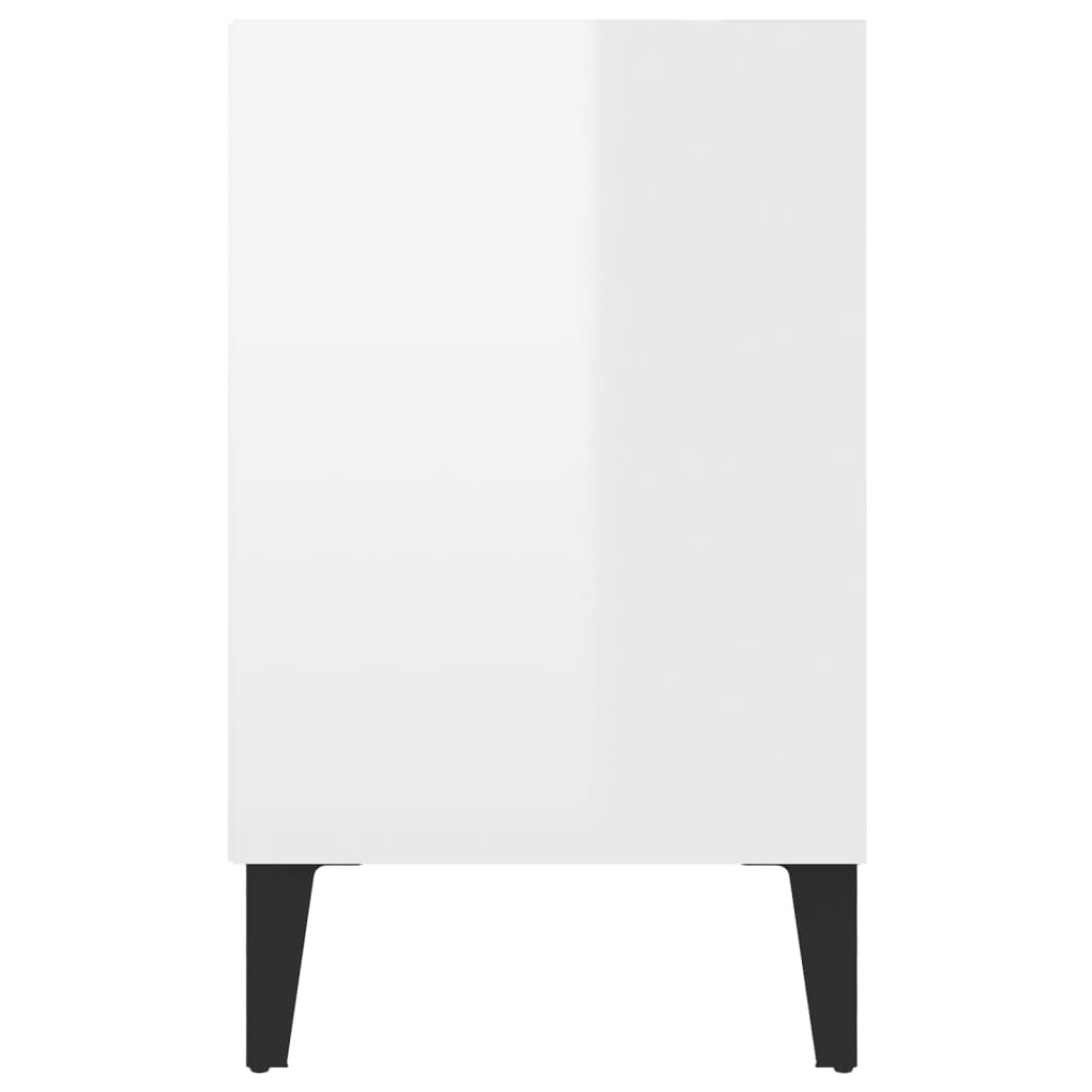 vidaXL TV-bänk med metallben vit högglans 103,5x30x50 cm