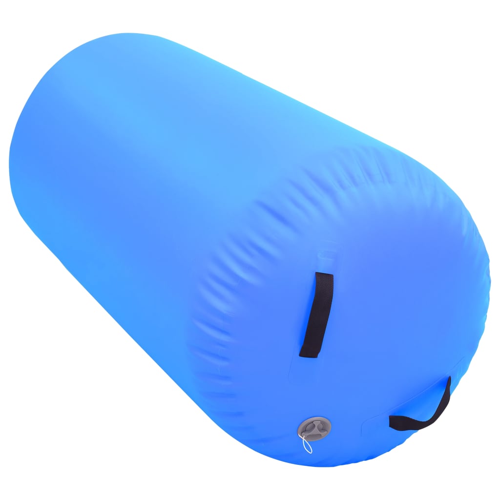 vidaXL Uppblåsbar gymnastikrulle med pump 120x90 cm PVC blå