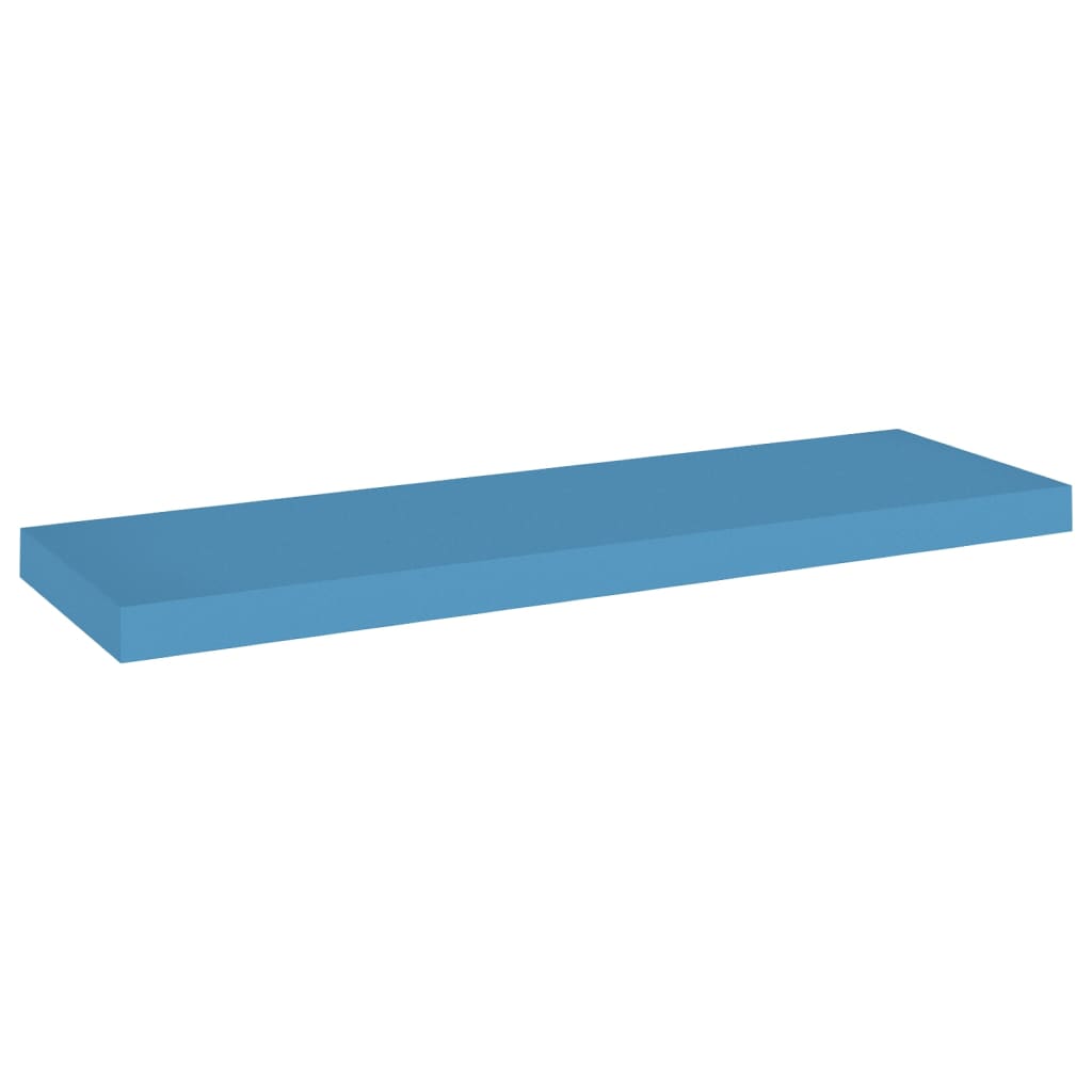 vidaXL Svävande vägghyllor 2 st blå 80x23,5x3,8 cm MDF