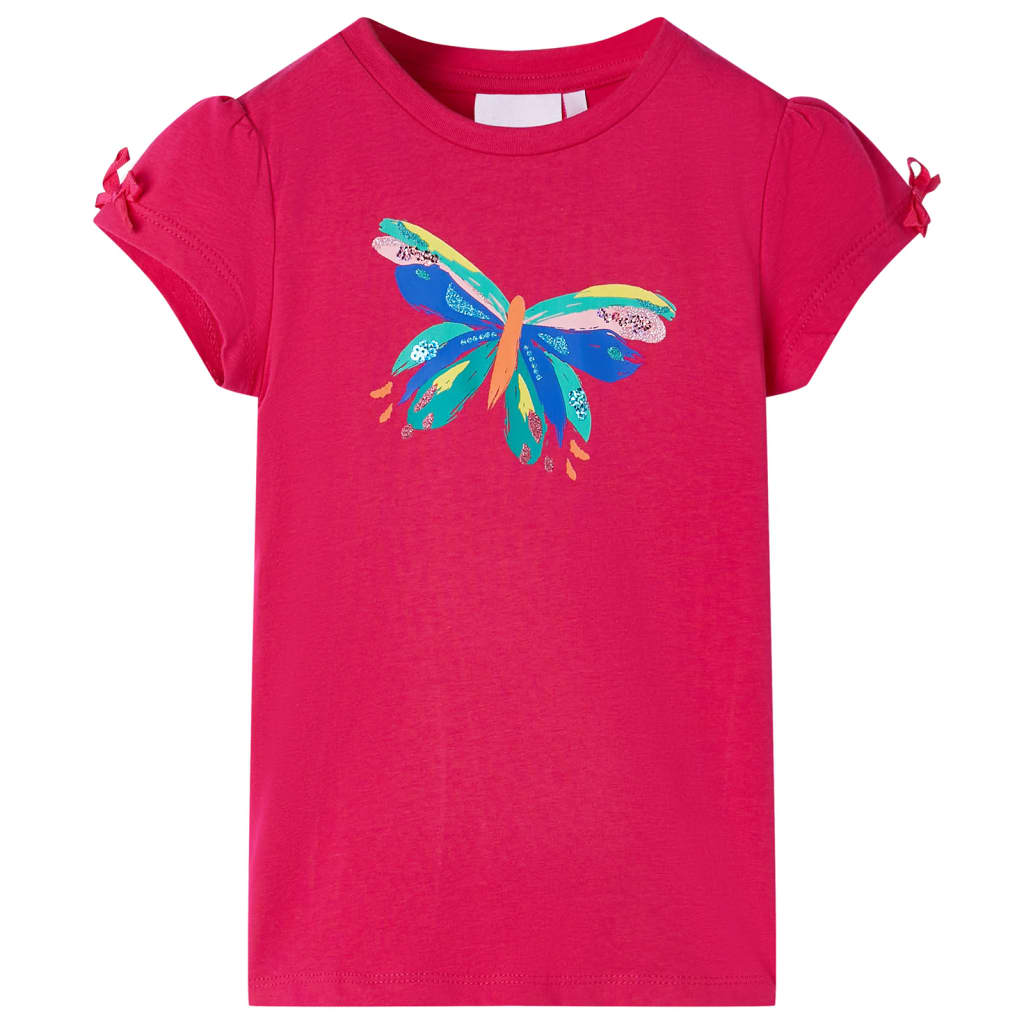 T-shirt för barn stark rosa 92