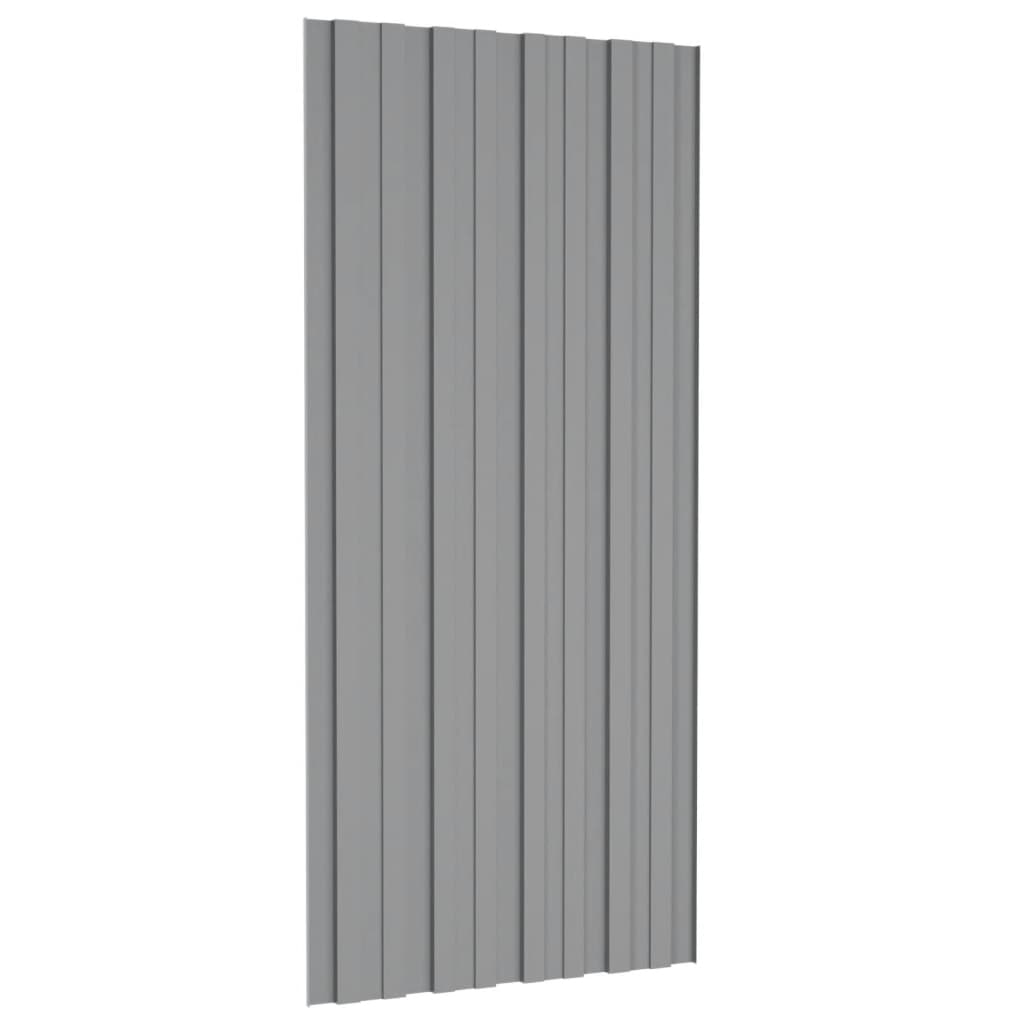 vidaXL Takprofiler 12 st galvaniserat stål grå 100x45 cm