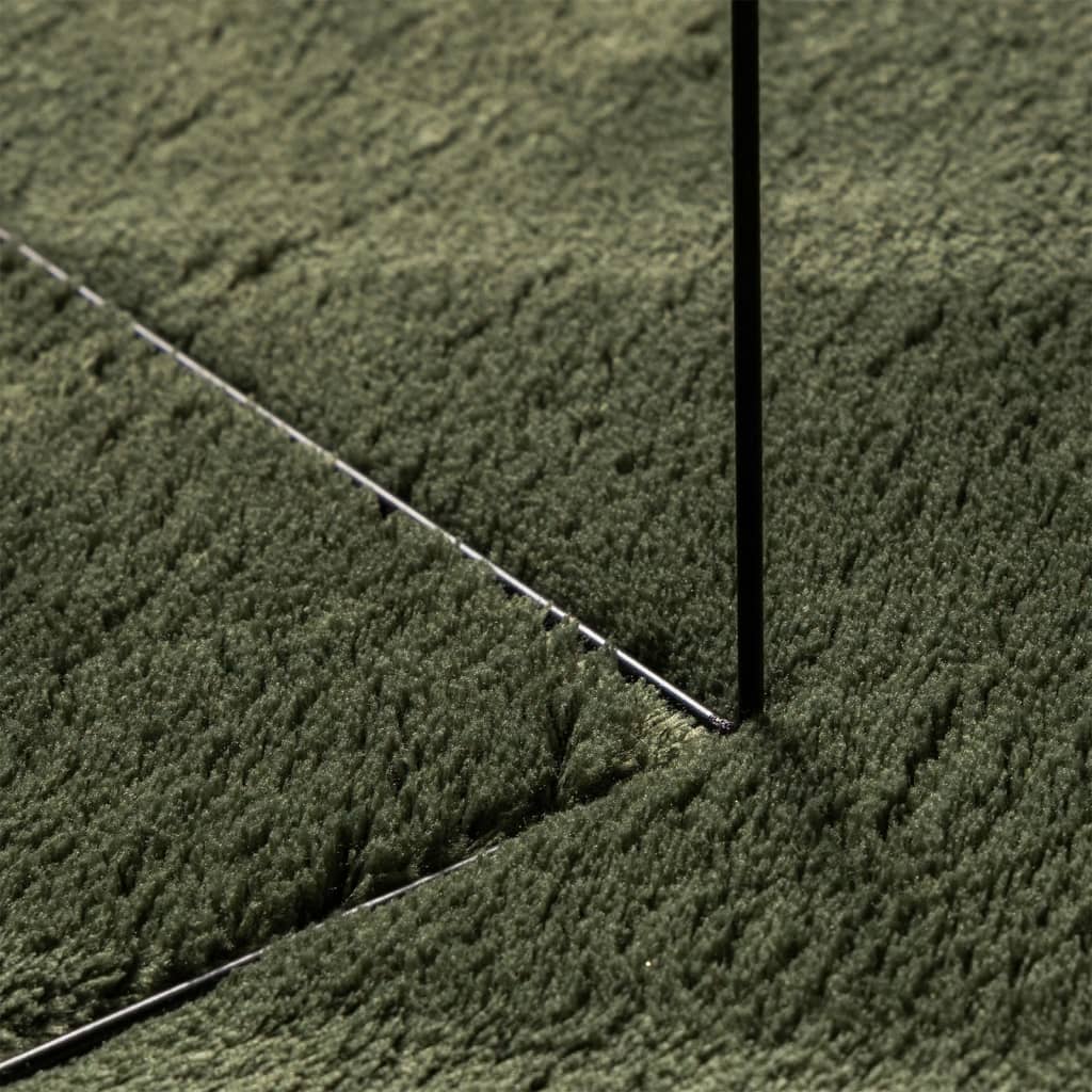 vidaXL Mjuk matta HUARTE med kort lugg tvättbar skogsgrön 60x110 cm