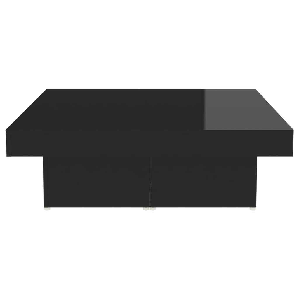 vidaXL Soffbord svart högglans 90x90x28 cm konstruerat trä