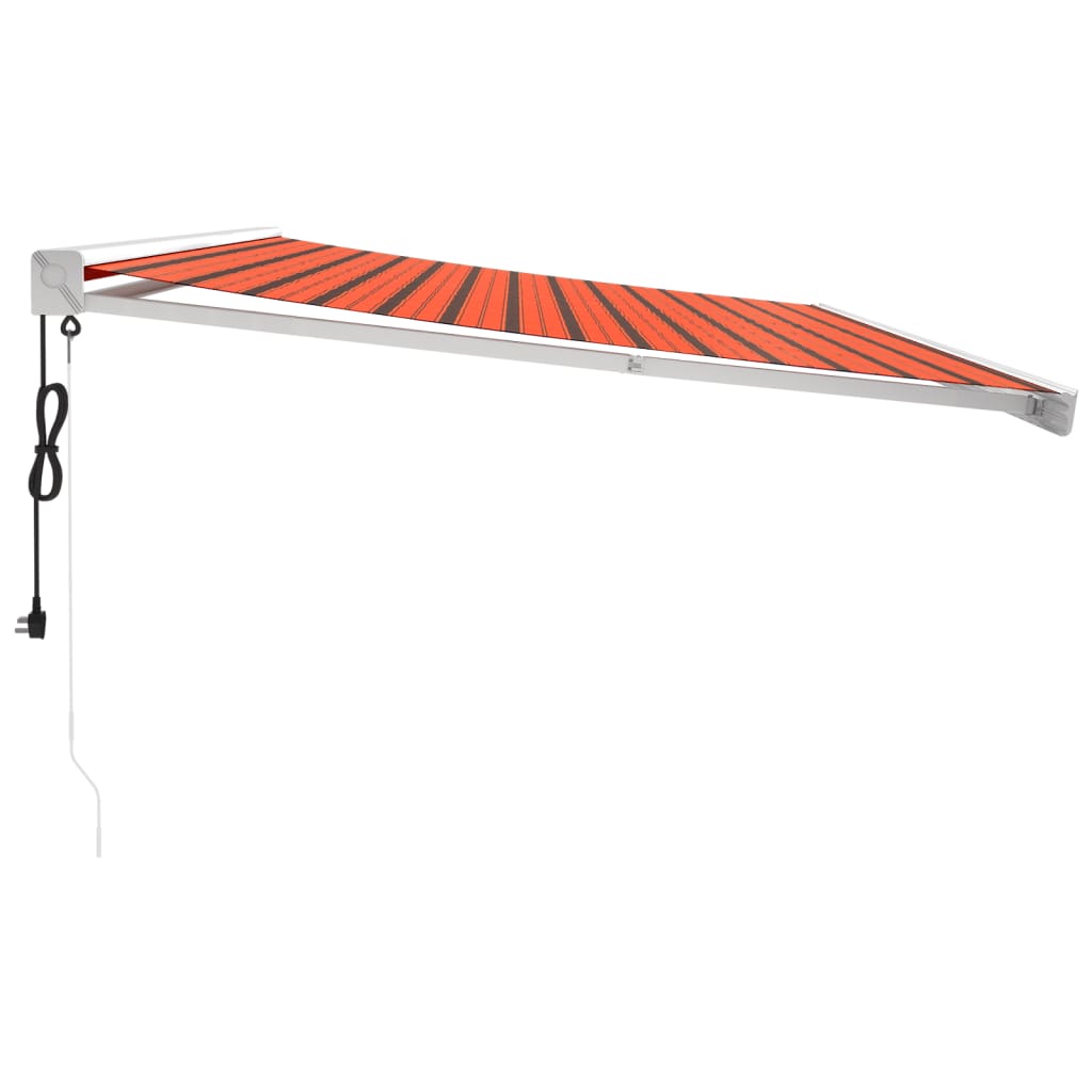 vidaXL Markis infällbar orange och brun 5x3 m tyg&aluminium