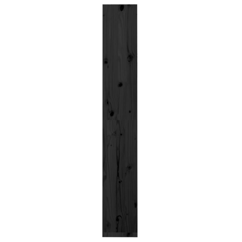 vidaXL Bokhylla/rumsavdelare svart 60x30x199,5 cm massiv furu