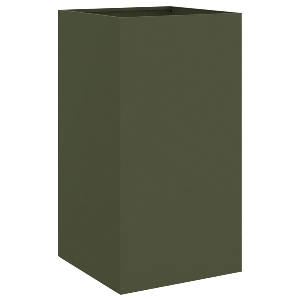 vidaXL Odlingslåda olivgrön 42x38x75 cm kallvalsat stål