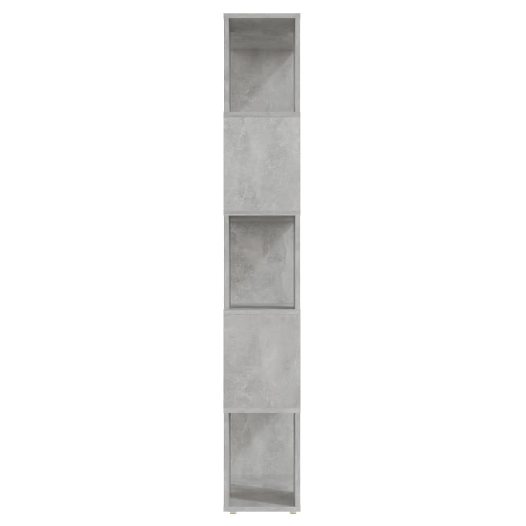 vidaXL Bokhylla Rumsavdelare betonggrå 60x24x155 cm