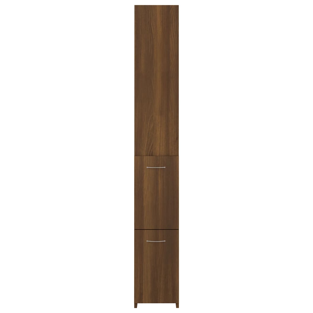 vidaXL Badrumsskåp brun ek 25x26,5x170 cm konstruerat trä